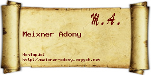Meixner Adony névjegykártya